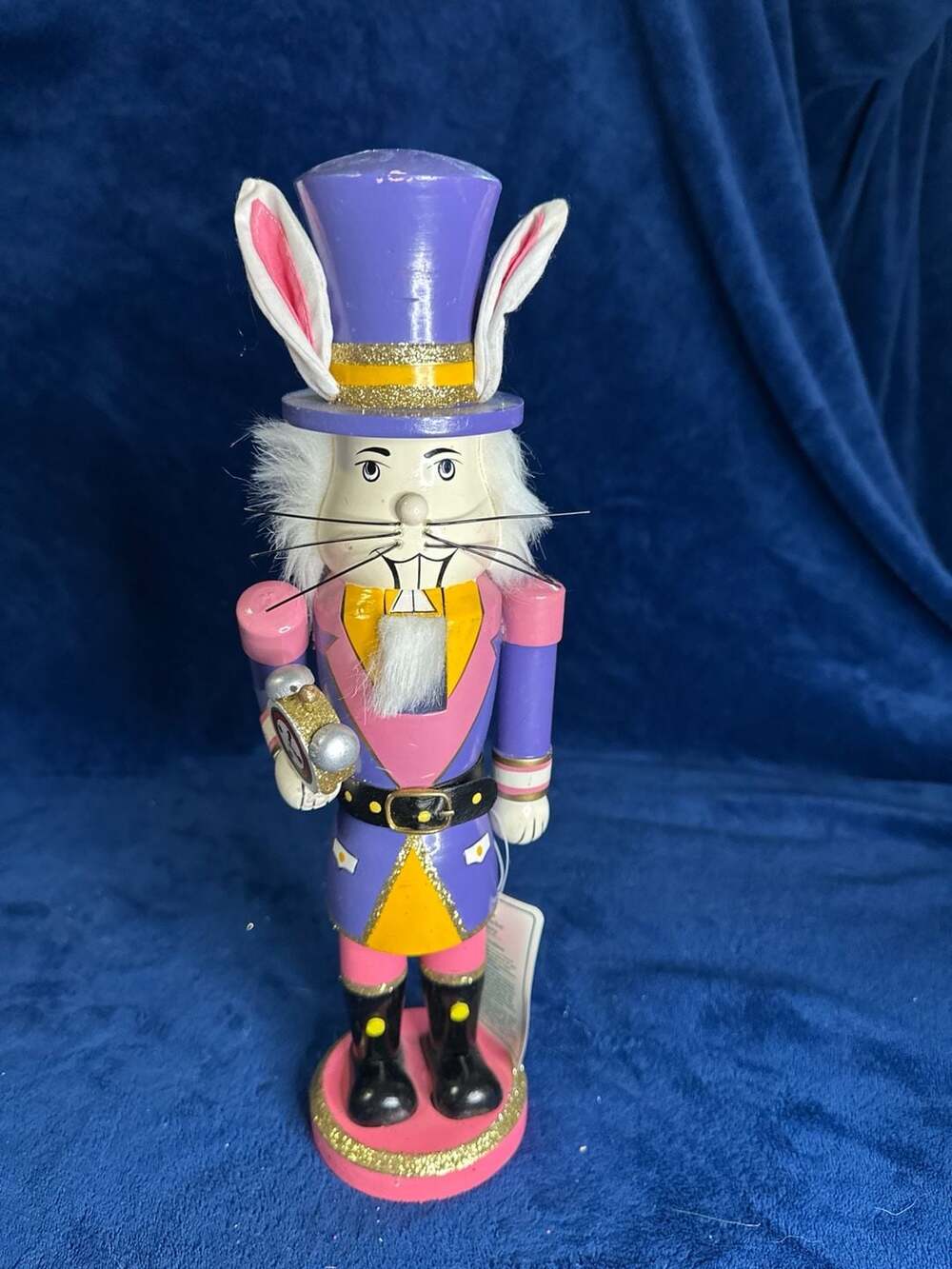 Horizons East Alice in Wonderland White Rabbit Wooden Nutcracker 14"